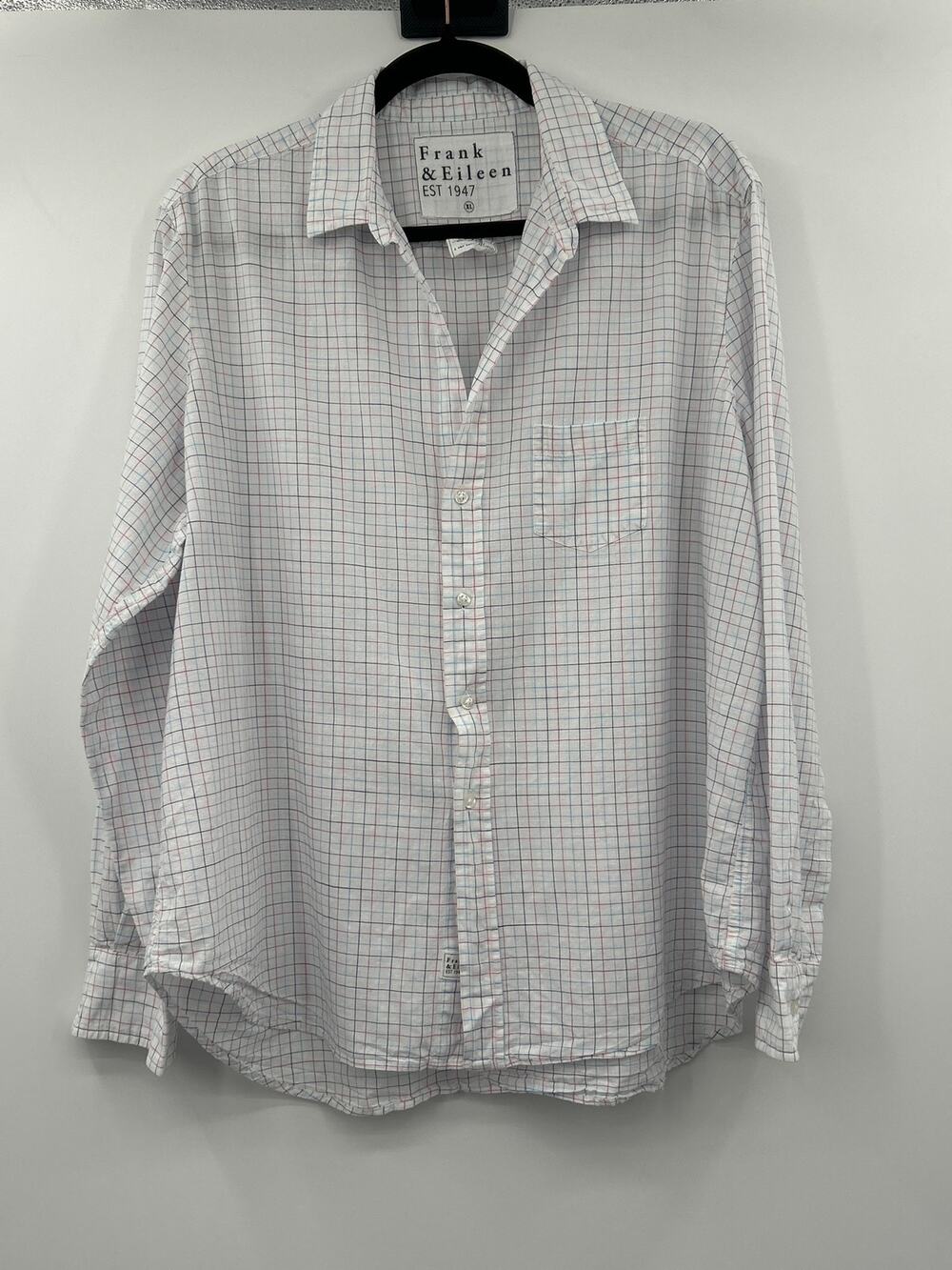 Frank & Eileen XL 100% Cotton Plaid Button-Up Shirt Classic Preppy Coastal